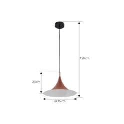 Lindby Hängeleuchte Jarl, braun, Metall, Ø 35 cm, G9