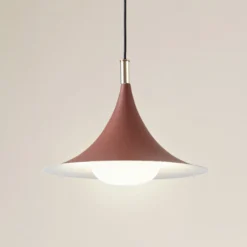 Lindby Hängeleuchte Jarl, braun, Metall, Ø 35 cm, G9