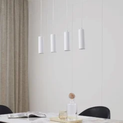 Lindby Hängeleuchte Joffrey, 76 cm, weiß, 4-flg., GU10