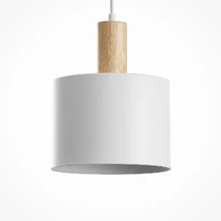 Lindby Hängeleuchte Kadir, 73 cm, 3-flammig, weiß, Holz