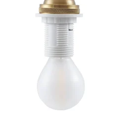 Lindby Hängeleuchte Nolane, Ø 11 cm, Keramik, weiß/messing