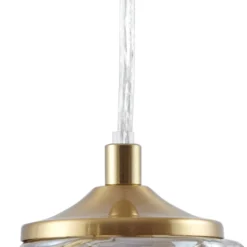 Lindby Hängeleuchte Piatra, amber/messing, Glas, Ø 16 cm, G9