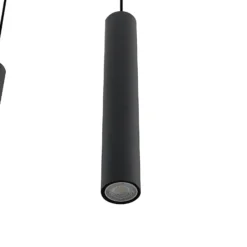 Lindby Hängeleuchte Sanad, 100 cm, 7-flg., schwarz, GU10