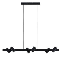 Lindby Hängeleuchte Savoli, 116 cm, schwarz, 6-flg., Stahl
