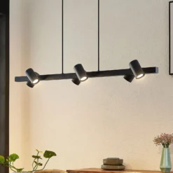 Lindby Hängeleuchte Savoli, 116 cm, schwarz, 6-flg., Stahl