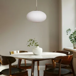 Lindby Hängeleuchte Sonika, Ø 40 cm, nickelfarben, Glas, E27