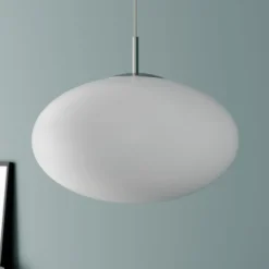 Lindby Hängeleuchte Sonika, Ø 40 cm, nickelfarben, Glas, E27