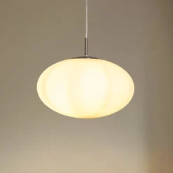 Lindby Hängeleuchte Sonika, Ø 40 cm, nickelfarben, Glas, E27
