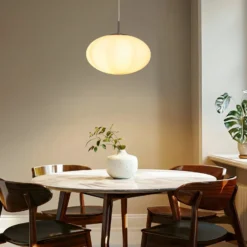 Lindby Hängeleuchte Sonika, Ø 40 cm, nickelfarben, Glas, E27