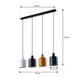 Lindby Hängeleuchte Tirane, bunt, Metall, Länge 94 cm, E27