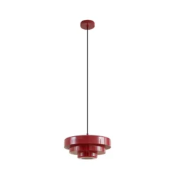 Lindby Hängeleuchte Tivra, rot glänzend, Ø 35 cm, Metall