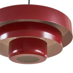 Lindby Hängeleuchte Tivra, rot glänzend, Ø 35 cm, Metall