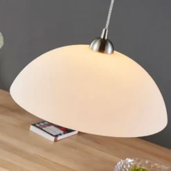 Lindby Hängeleuchte Valeria, weiß, Glas, Ø 40 cm, E27