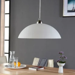Lindby Hängeleuchte Valeria, weiß, Glas, Ø 40 cm, E27