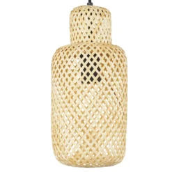 Lindby Hängeleuchte Venora, Ø 15 cm, Bambus, E27