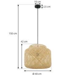 Lindby Hängeleuchte Venora, Ø 40 cm, einstufig, Bambus,E27