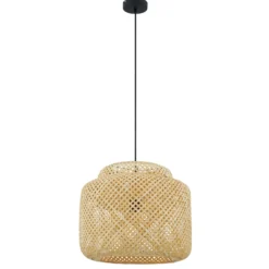 Lindby Hängeleuchte Venora, Ø 40 cm, einstufig, Bambus,E27