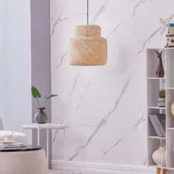 Lindby Hängeleuchte Venora, Ø 40 cm, einstufig, Bambus,E27