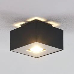 Lindby Kasi Deckenleuchte, schwarz 1-fl. 14 x 14cm