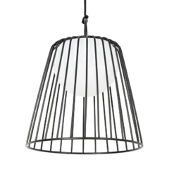 Lindby LED-Akku-Außenhängeleuchte Levino, schwarz, Metall