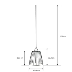 Lindby LED-Akku-Außenhängeleuchte Levino, schwarz, Metall