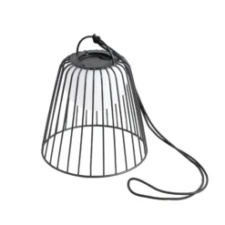 Lindby LED-Akku-Außenhängeleuchte Levino, schwarz, Metall