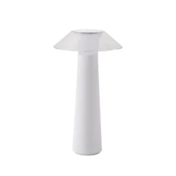 Lindby LED-Akku-Außentischleuchte Gomba, weiß, dimmbar