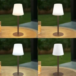 Lindby LED-Akkulampe Azalea schwarz Alu CCT höhenverstellbar