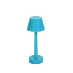 Lindby LED-Akkuleuchte Gaja, blau, USB, IP44, RGBW, dimmbar