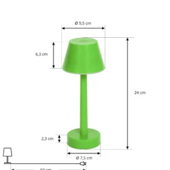 Lindby LED-Akkuleuchte Gaja, grün, USB, IP44, RGBW, dimmbar