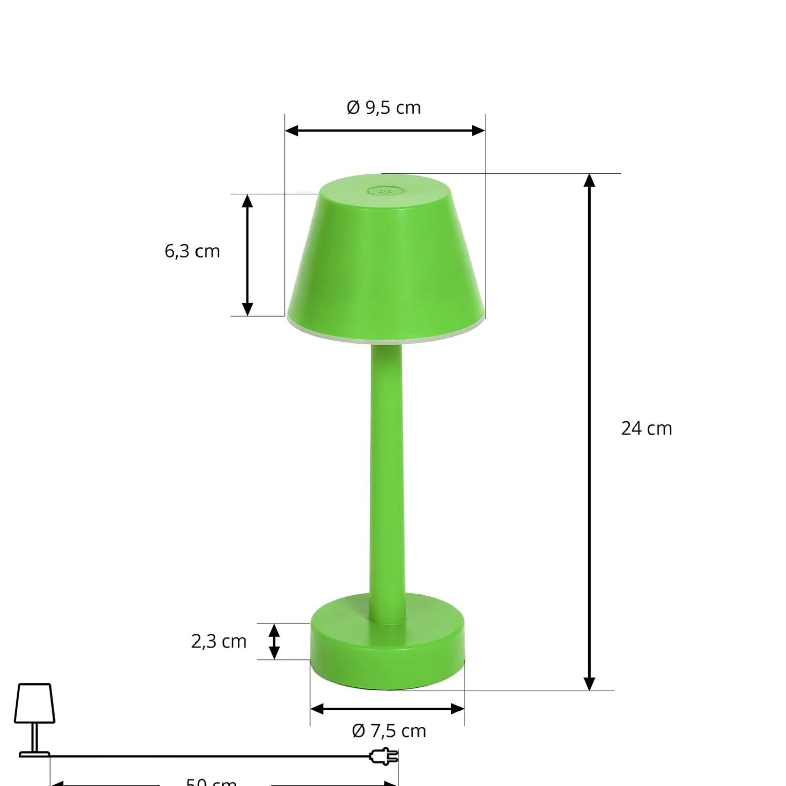Lindby LED-Akkuleuchte Gaja, grün, USB, IP44, RGBW, dimmbar