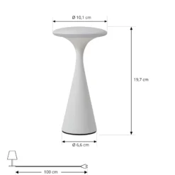 Lindby LED-Akku-Tischlampe Evelen, weiß, IP54, CCT