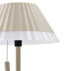 Lindby LED-Akku-Tischleuchte Ilvi, beige, Alu, Ø 17,5 cm