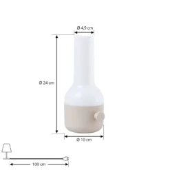 Lindby LED-Akku-Tischleuchte Isaline, beige, dimmbar, IP44