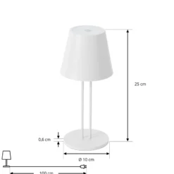 Lindby LED-Akkutischleuchte Janea TWIN, weiß, Metall
