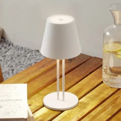 Lindby LED-Akkutischleuchte Janea TWIN, weiß, Metall