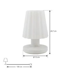 Lindby LED-Akku-Tischleuchte Jovem, weiß, Kunststoff, RGB