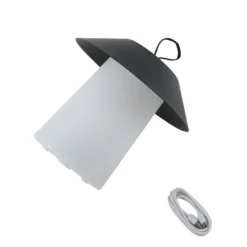 Lindby LED-Akkutischleuchte Kalina, schwarz/weiß, IP44