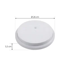 Lindby LED-Außendeckenleuchte Doki, 26 cm, weiß, Kunststoff
