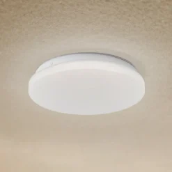 Lindby LED-Außendeckenleuchte Kirkola, 3000 K, Ø 26 cm, weiß
