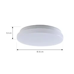 Lindby LED-Außendeckenleuchte Kirkola, 3000 K, Ø 26 cm, weiß