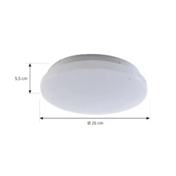 Lindby LED-Außendeckenleuchte Kirkola, 4000 K, Ø 26 cm, weiß