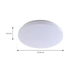 Lindby LED-Außendeckenleuchte Kirkola, 4000 K, Ø 34 cm, weiß