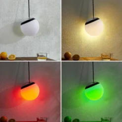 Lindby LED-Außenhängeleuchte Eleia, RGBW, 20 cm, Akku