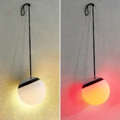 Lindby LED-Außenhängeleuchte Eleia, RGBW, 20 cm, Akku