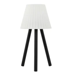 Lindby LED-Außentischleuchte Jaimy, Akku, schwarz, Metall