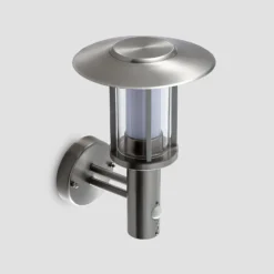 Lindby LED-Außenwandlampe Gregory, Sensor, edelstahl, IP44