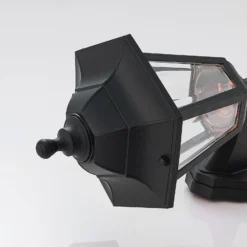 Lindby LED-Außenwandlampe Iavo, Sensor, schwarz, 38 cm, IP44