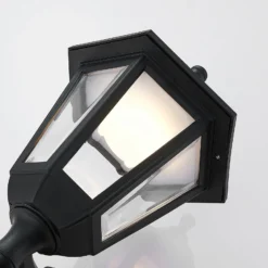 Lindby LED-Außenwandlampe Iavo, Sensor, schwarz, 38 cm, IP44