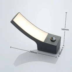 Lindby LED-Außenwandlampe Ilvita, Sensor, anthrazit, IP54
